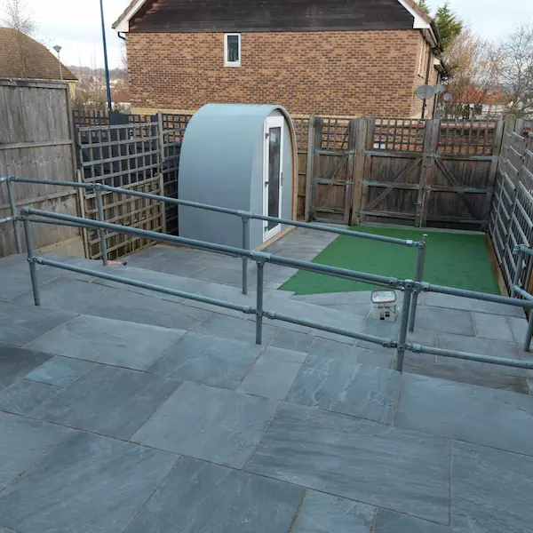 garden pod foundation paving slab base