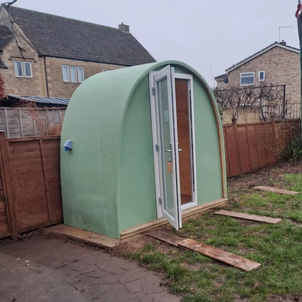 Becka Bristow's Dory Pod garden therapy room
