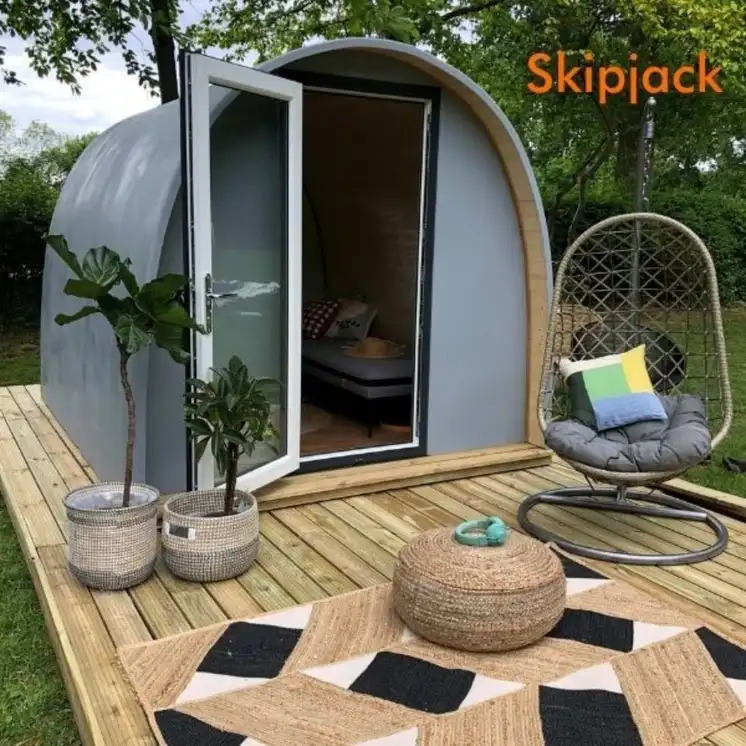 A cosy, stylish, cheap and affordable garden room by Hully Pods, perfect for budget-conscious homeowners across the UK.