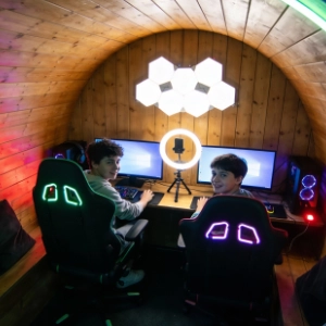gaming pod in the garden