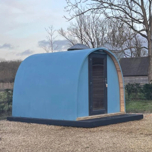 a garden pod on a foundation
